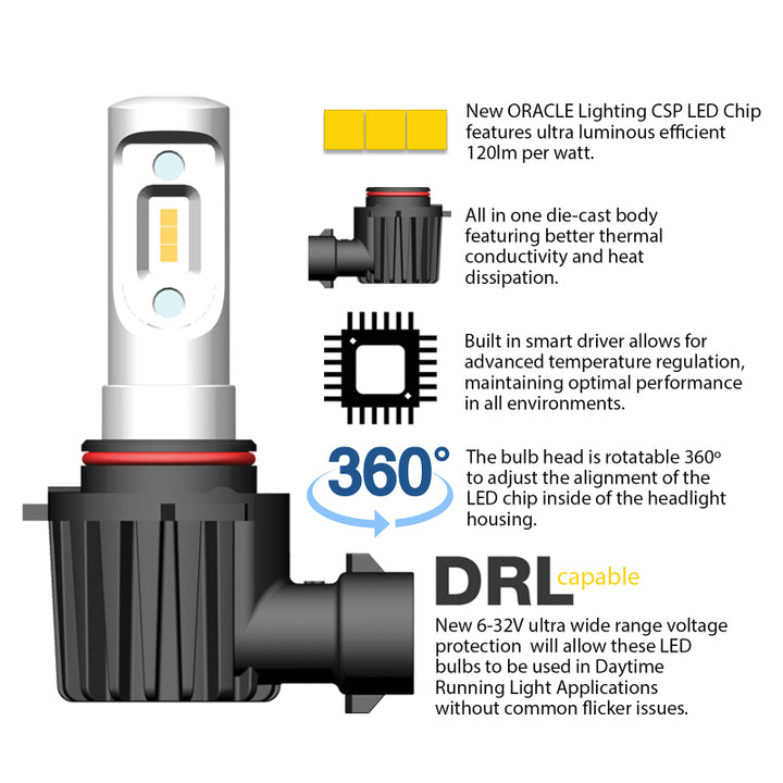 Oracle 9007 - VSeries LED Headlight Bulb Conversion Kit - 6000K - Bull Strap