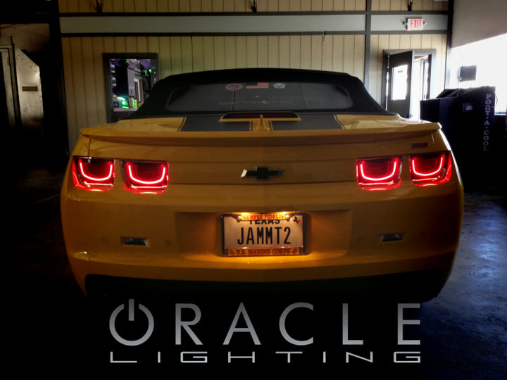 Oracle Chevy Camaro 10-13 Afterburner 2.0 Tail Light Halo Kit - Red - Bull Strap