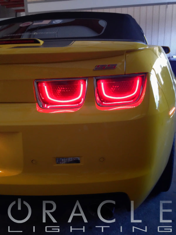 Oracle Chevy Camaro 10-13 Afterburner 2.0 Tail Light Halo Kit - Red - Bull Strap