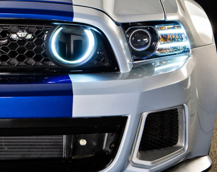 Oracle Ford Mustang 10-13 WP LED Fog Halo Kit (Grille Style) - White - Bull Strap