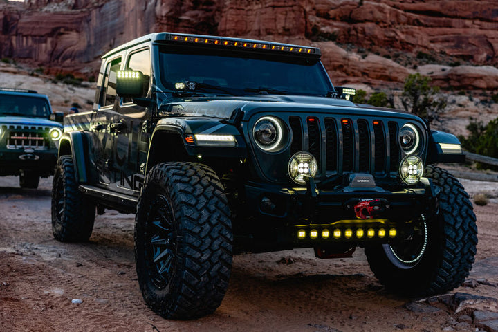 Oracle Jeep Wrangler JL/Gladiator JT Integrated Windshield LED Light Bar System - Bull Strap