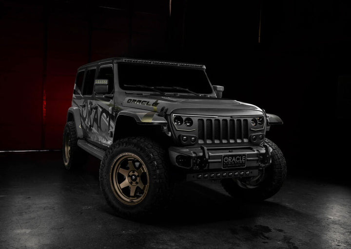 Oracle Jeep Wrangler JL/Gladiator JT Integrated Windshield LED Light Bar System - Bull Strap