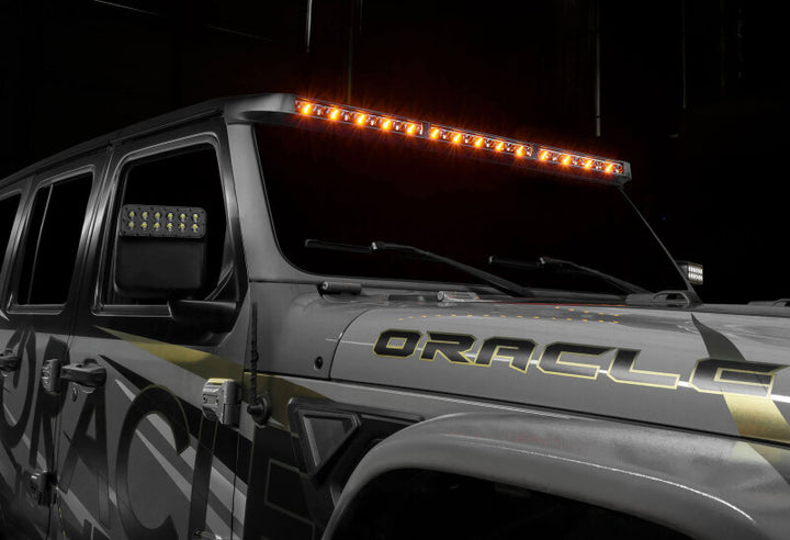 Oracle Jeep Wrangler JL/Gladiator JT Integrated Windshield LED Light Bar System - Bull Strap