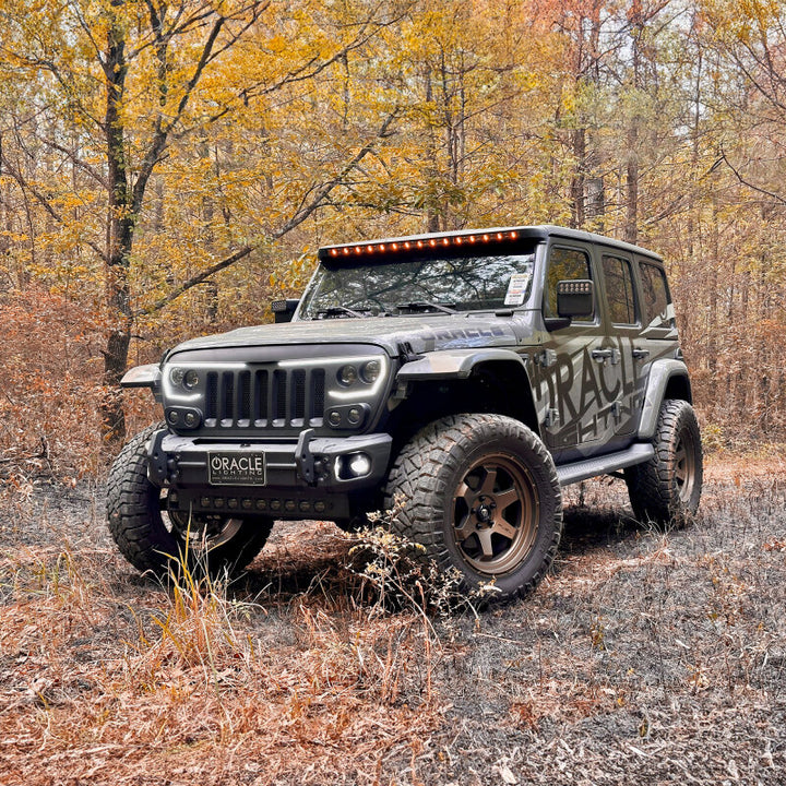 Oracle Jeep Wrangler JL/Gladiator JT Integrated Windshield LED Light Bar System - Bull Strap