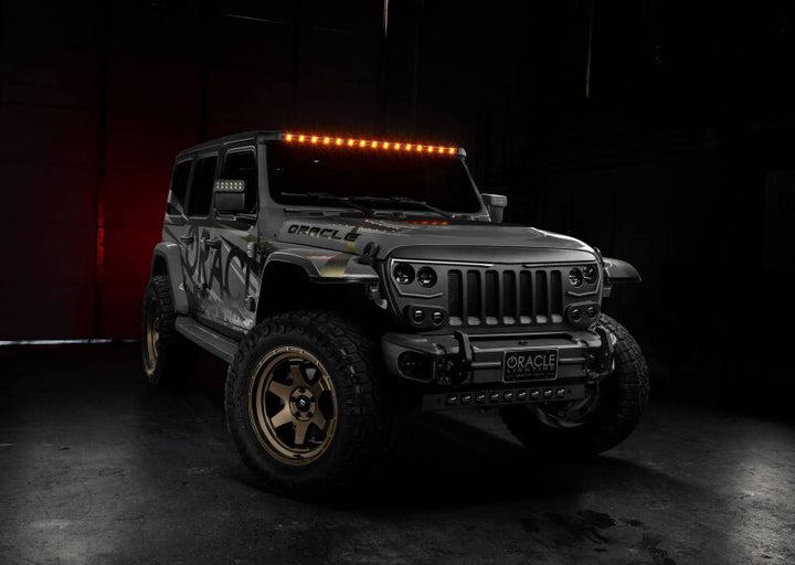 Oracle Jeep Wrangler JL/Gladiator JT Integrated Windshield LED Light Bar System - Bull Strap