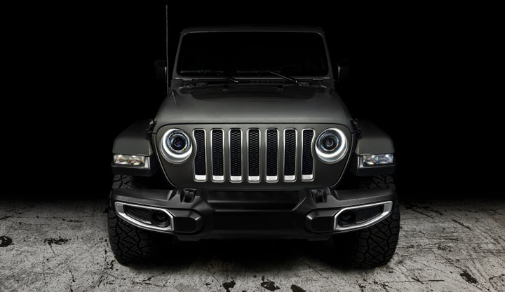 Oracle Jeep Wrangler JL Oculus Bi-LED Projector Headlights- Graphite Metallic - 5500K - Bull Strap