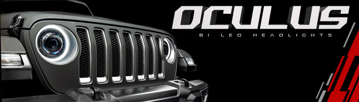 Oracle Jeep Wrangler JL Oculus Bi-LED Projector Headlights- Graphite Metallic - 5500K - Bull Strap