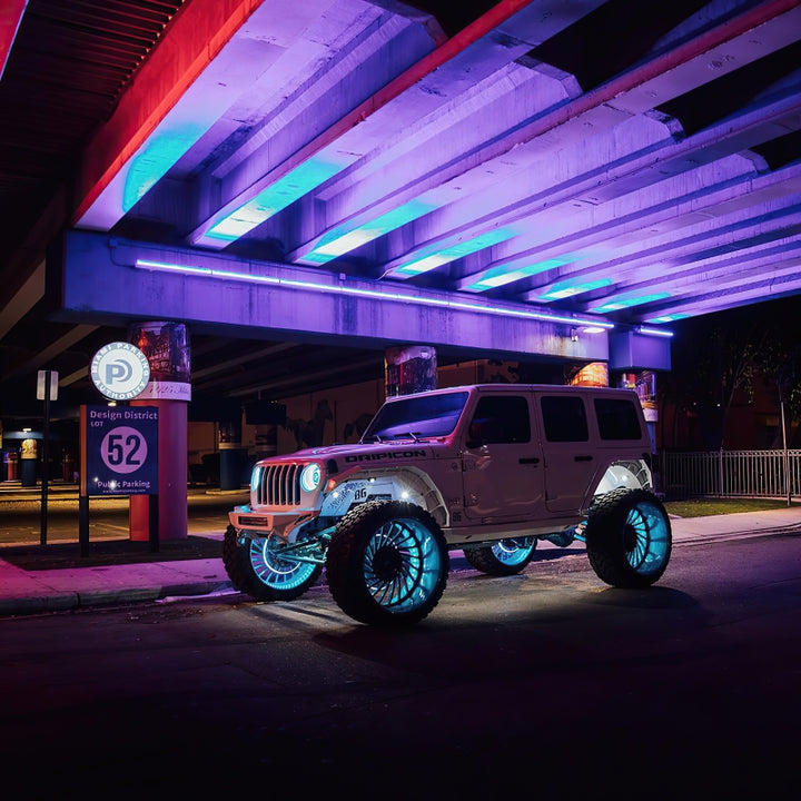 Oracle LED Illuminated Wheel Rings - ColorSHIFT No Remote - ColorSHIFT No Remote - Bull Strap