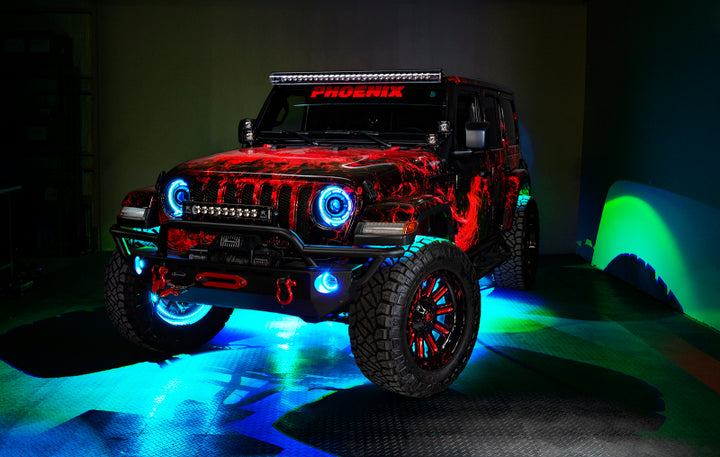 Oracle LED Illuminated Wheel Rings - ColorSHIFT No Remote - ColorSHIFT No Remote - Bull Strap