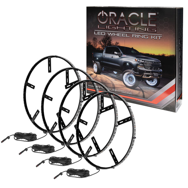 Oracle LED Illuminated Wheel Rings - Double LED - White - Bull Strap