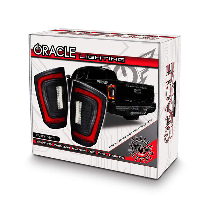 Oracle Lighting 16-23 Gen 3 Toyota Tacoma Black Series Flush Style LED Tail Lights - Bull Strap