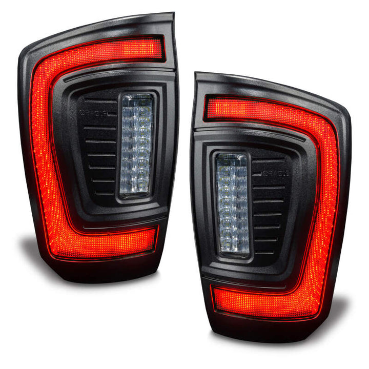 Oracle Lighting 16-23 Gen 3 Toyota Tacoma Black Series Flush Style LED Tail Lights - Bull Strap