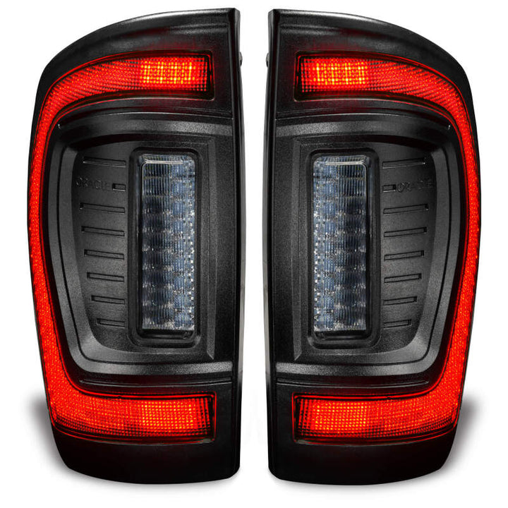 Oracle Lighting 16-23 Gen 3 Toyota Tacoma Black Series Flush Style LED Tail Lights - Bull Strap