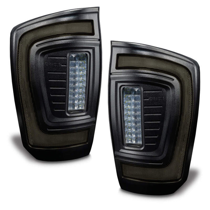 Oracle Lighting 16-23 Gen 3 Toyota Tacoma Black Series Flush Style LED Tail Lights - Bull Strap