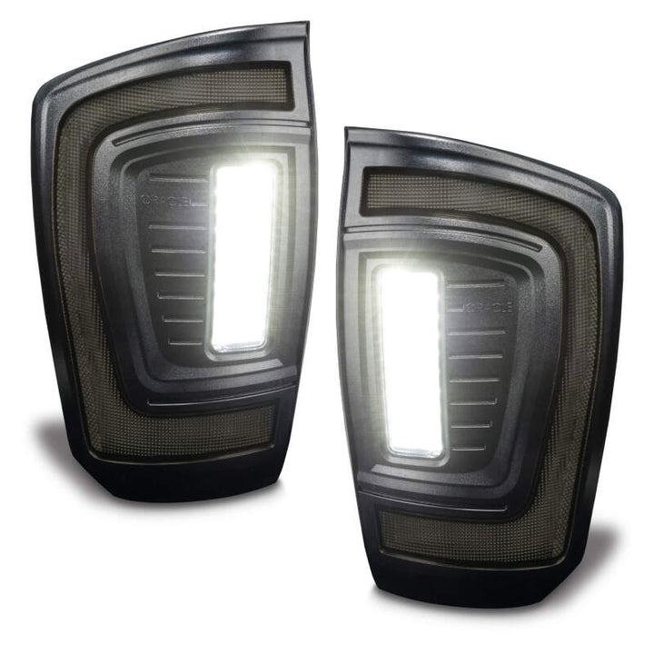 Oracle Lighting 16-23 Gen 3 Toyota Tacoma Black Series Flush Style LED Tail Lights - Bull Strap