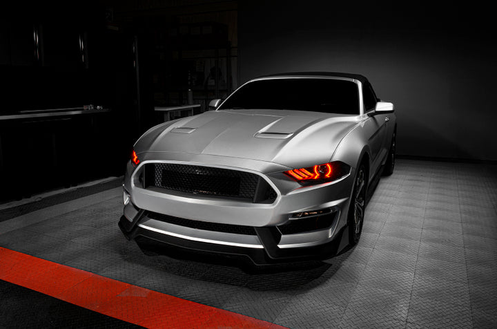 Oracle Lighting 18-23 Ford Mustang Dynamic ColorSHIFT LED Headlights - Black Series - Bull Strap