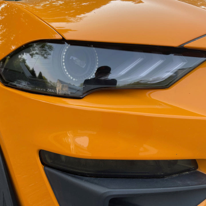 Oracle Lighting 18-23 Ford Mustang Dynamic ColorSHIFT LED Headlights - Black Series - Bull Strap