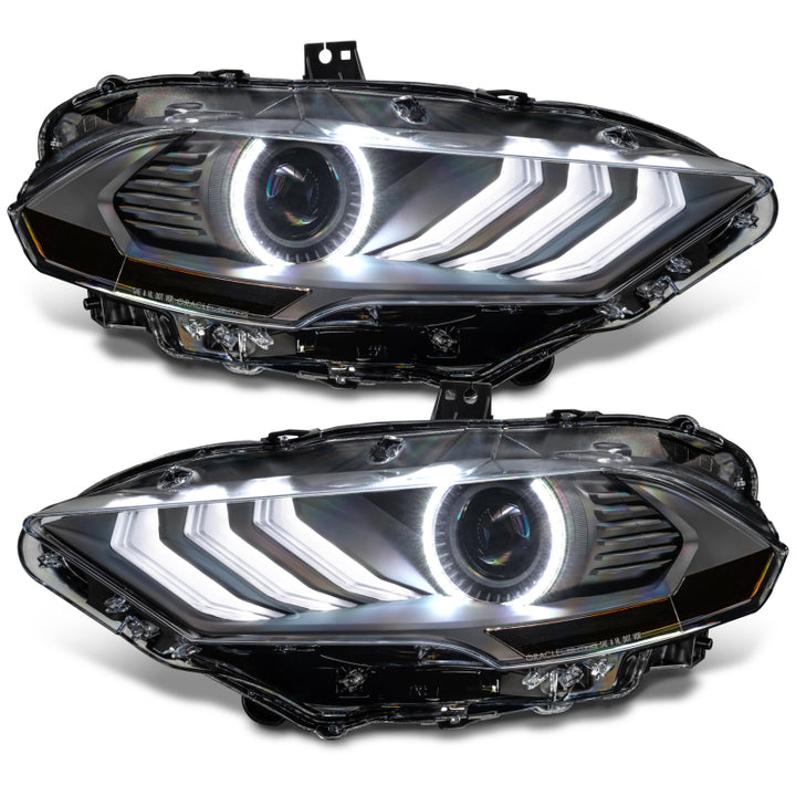 Oracle Lighting 18-23 Ford Mustang Dynamic ColorSHIFT LED Headlights - Black Series - Bull Strap