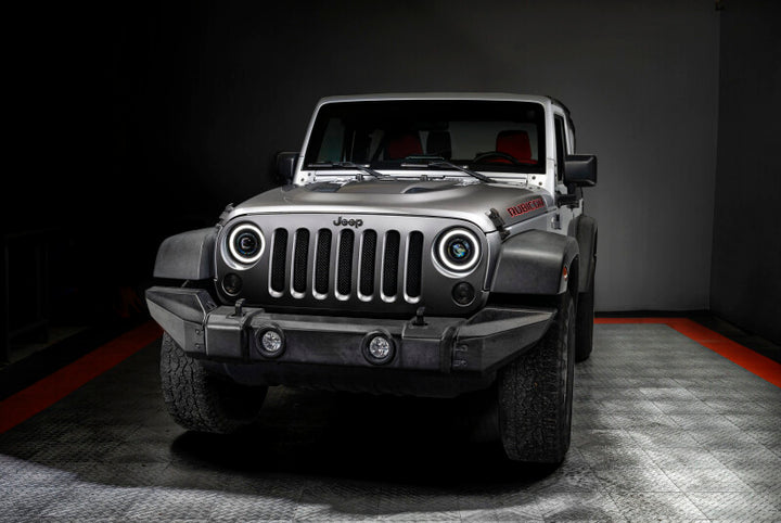 Oracle Oculus 7in Bi-LED Projector Headlights for Jeep Wrangler JK - 6000K - Bull Strap