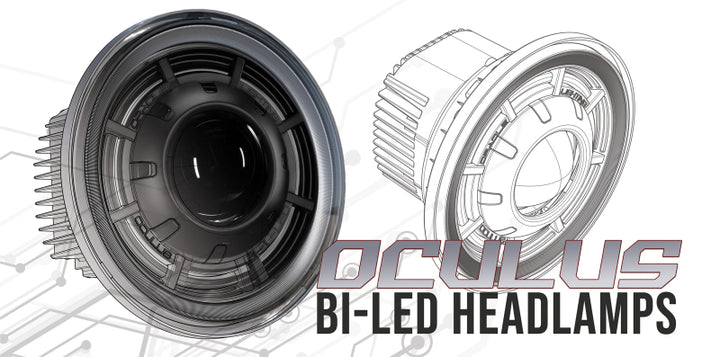 Oracle Oculus 7in Bi-LED Projector Headlights for Jeep Wrangler JK - 6000K - Bull Strap