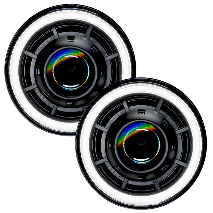 Oracle Oculus 7in Bi-LED Projector Headlights for Jeep Wrangler JK - 6000K - Bull Strap