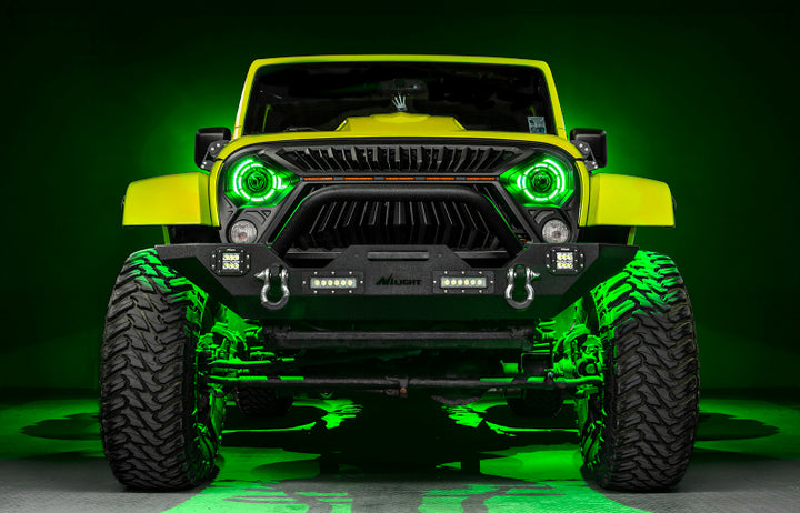 Oracle Oculus 7in ColorSHIFT Bi-LED Projector Headlights for Jeep Wrangler JK - Bull Strap