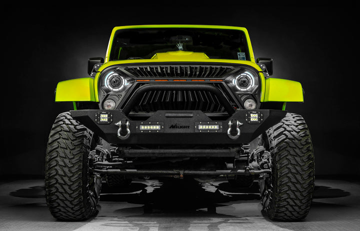 Oracle Oculus 7in ColorSHIFT Bi-LED Projector Headlights for Jeep Wrangler JK - Bull Strap
