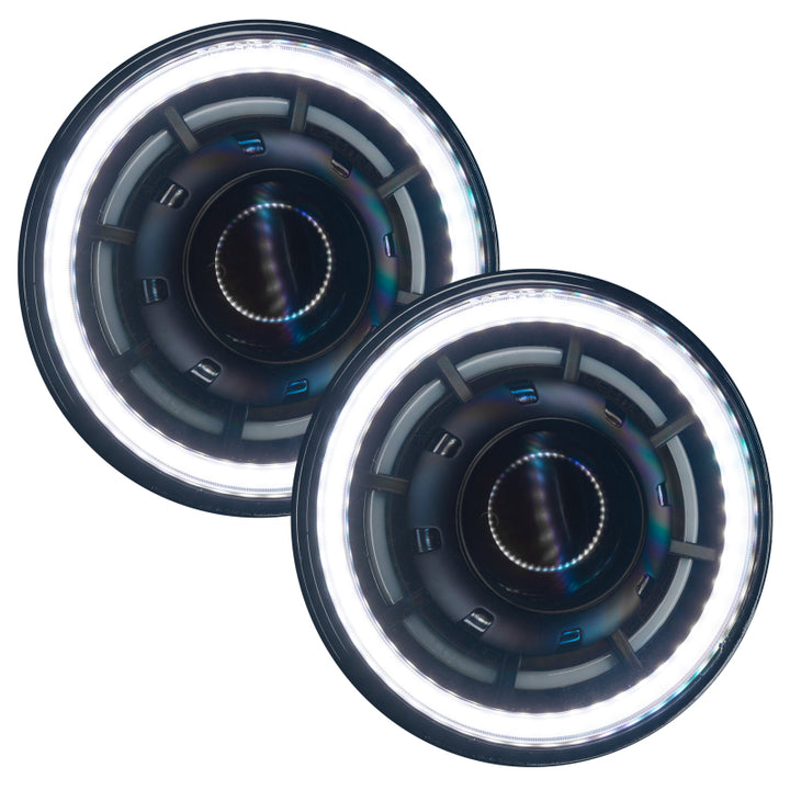 Oracle Oculus 7in ColorSHIFT Bi-LED Projector Headlights for Jeep Wrangler JK - Bull Strap