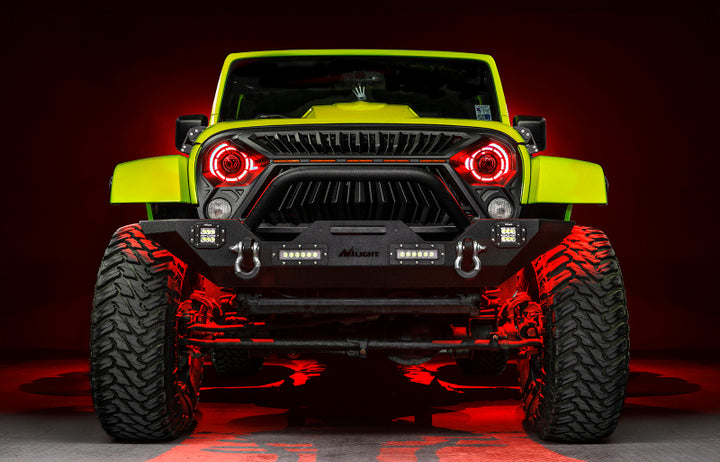 Oracle Oculus 7in ColorSHIFT Bi-LED Projector Headlights for Jeep Wrangler JK - Bull Strap