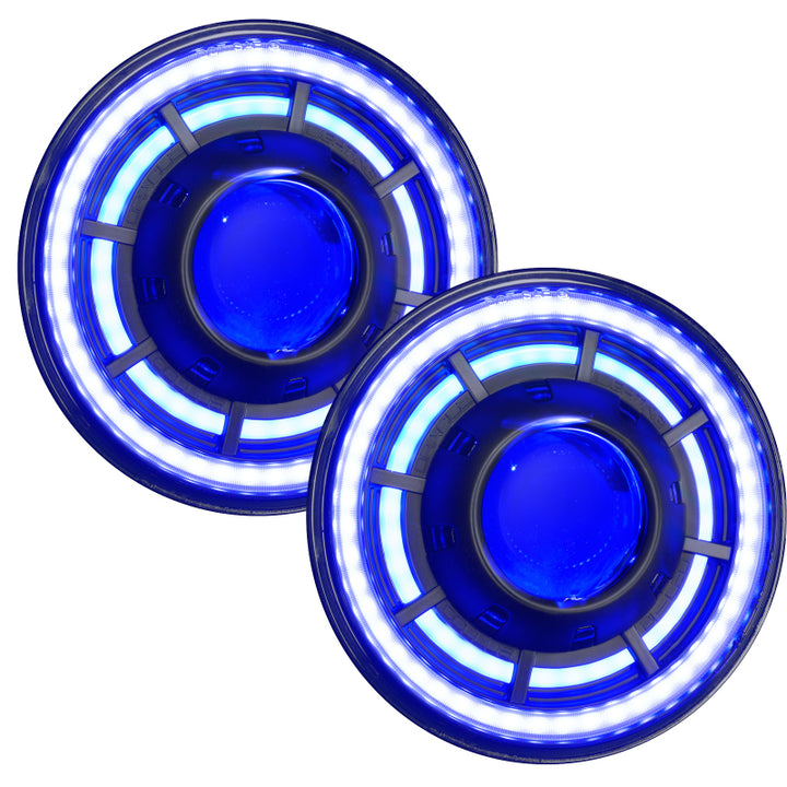 Oracle Oculus 7in ColorSHIFT Bi-LED Projector Headlights for Jeep Wrangler JK - Bull Strap