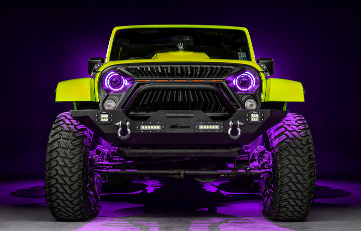 Oracle Oculus 7in ColorSHIFT Bi-LED Projector Headlights for Jeep Wrangler JK - Bull Strap