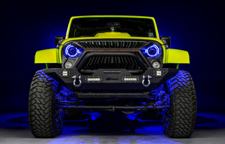 Oracle Oculus 7in ColorSHIFT Bi-LED Projector Headlights for Jeep Wrangler JK - Bull Strap