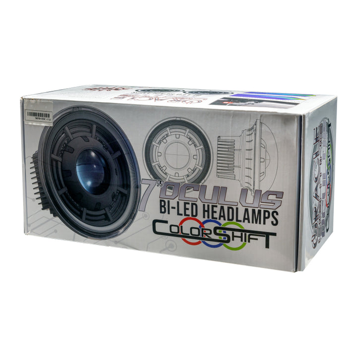 Oracle Oculus 7in ColorSHIFT Bi-LED Projector Headlights for Jeep Wrangler JK - Bull Strap
