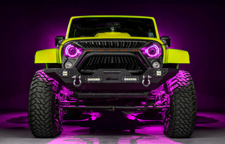 Oracle Oculus 7in ColorSHIFT Bi-LED Projector Headlights for Jeep Wrangler JK - Bull Strap