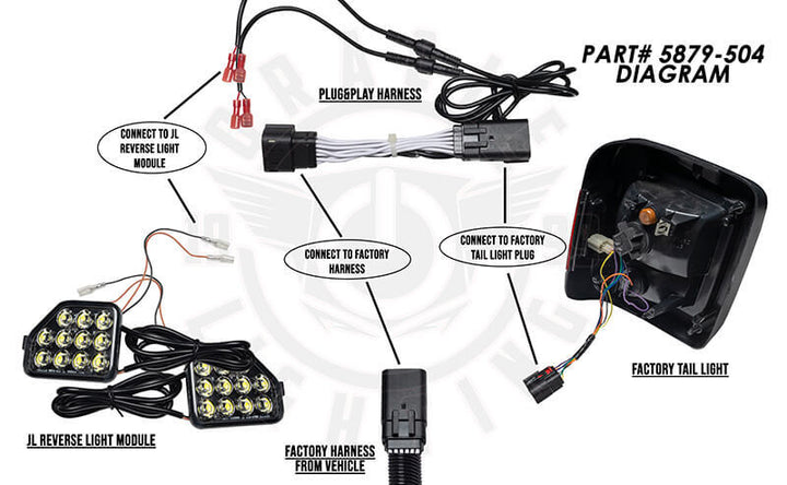 Oracle Plug & Play Wiring Adapter for Jeep Wrangler JL Reverse Lights - Bull Strap