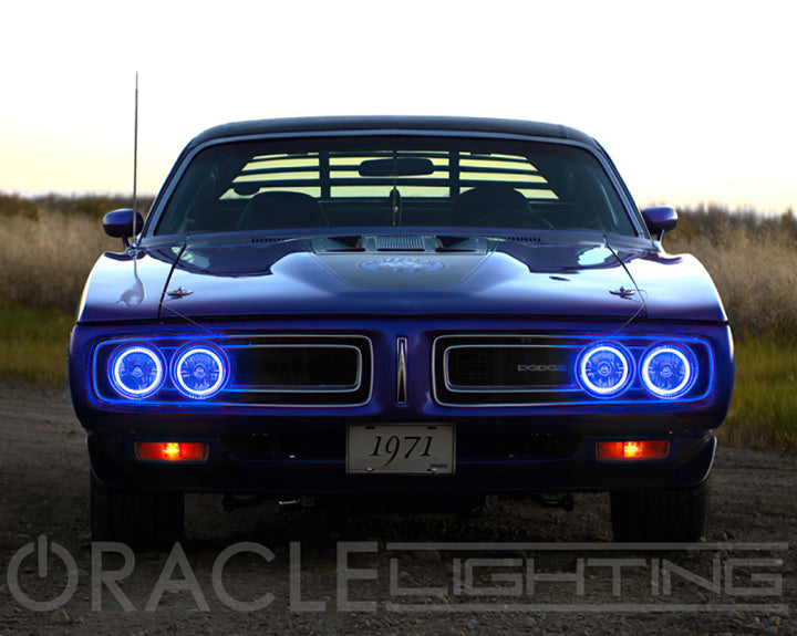 Oracle Pre-Installed Lights 5.75 IN. Sealed Beam - Blue Halo - Bull Strap