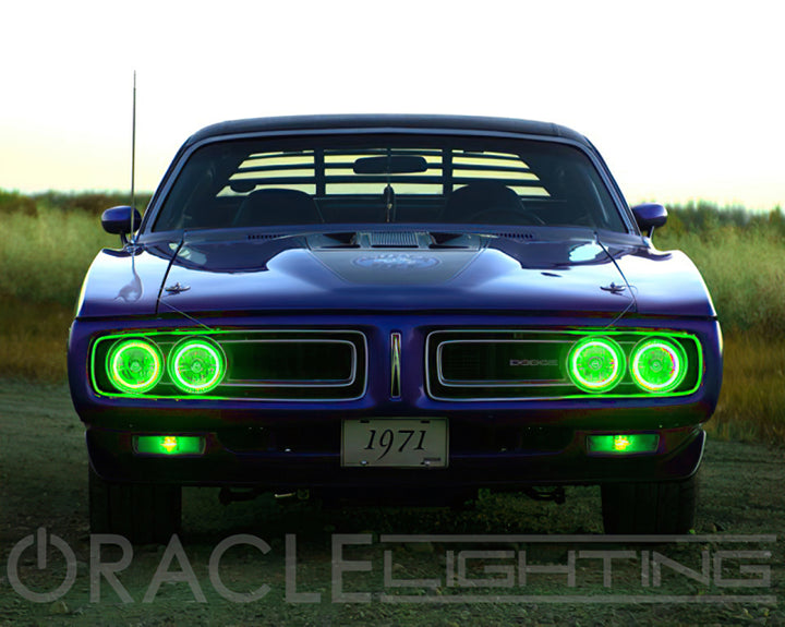 Oracle Pre-Installed Lights 5.75 IN. Sealed Beam - Green Halo - Bull Strap