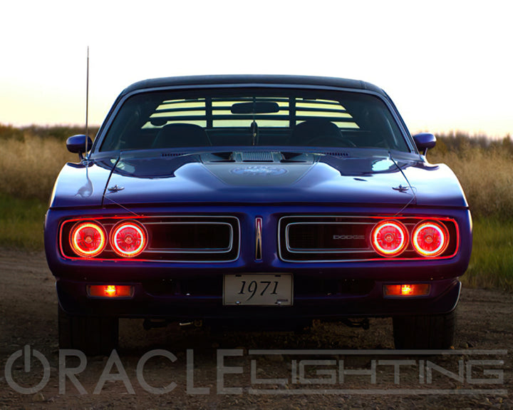 Oracle Pre-Installed Lights 5.75 IN. Sealed Beam - Red Halo - Bull Strap