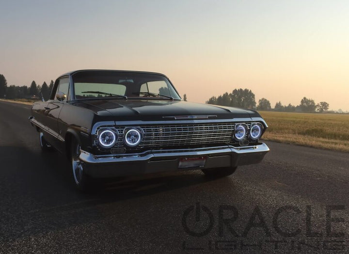 Oracle Pre-Installed Lights 5.75 IN. Sealed Beam - White Halo - Bull Strap