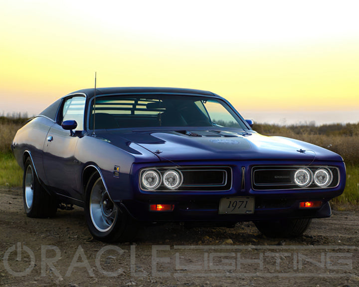 Oracle Pre-Installed Lights 5.75 IN. Sealed Beam - White Halo - Bull Strap