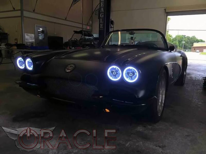 Oracle Pre-Installed Lights 5.75 IN. Sealed Beam - White Halo - Bull Strap