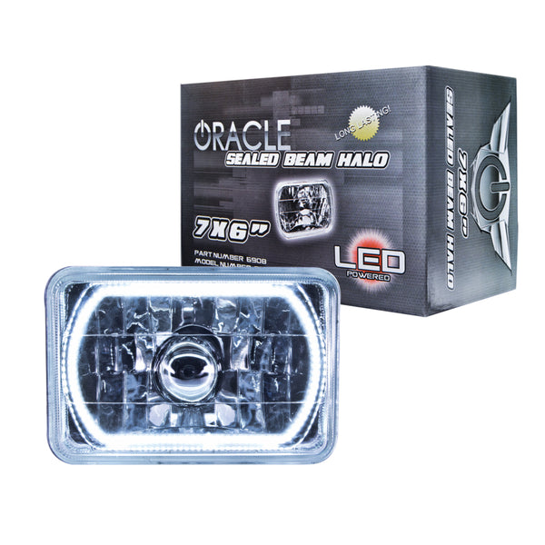 Oracle Pre-Installed Lights 7x6 IN. Sealed Beam - White Halo - Bull Strap