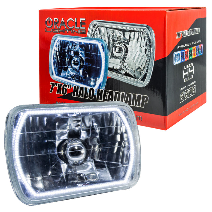 Oracle Pre-Installed Lights 7x6 IN. Sealed Beam - White Halo - Bull Strap