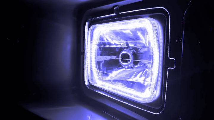 Oracle Pre-Installed Lights 7x6 IN. Sealed Beam - White Halo - Bull Strap