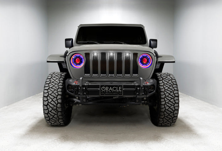 Oracle Pre-Runner Style LED Grille Kit for Jeep Gladiator JT - White - Bull Strap