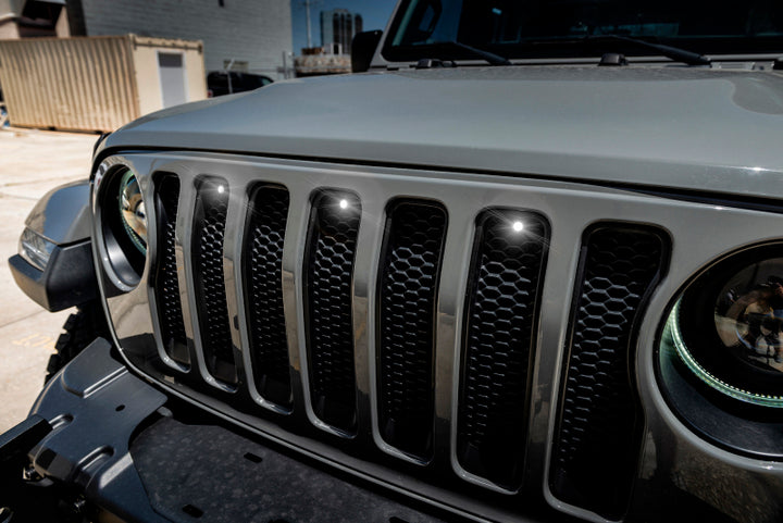Oracle Pre-Runner Style LED Grille Kit for Jeep Gladiator JT - White - Bull Strap
