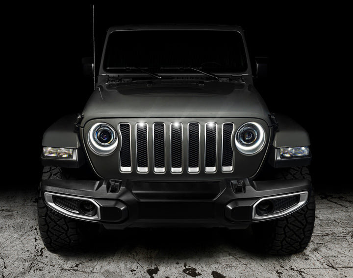 Oracle Pre-Runner Style LED Grille Kit for Jeep Gladiator JT - White - Bull Strap