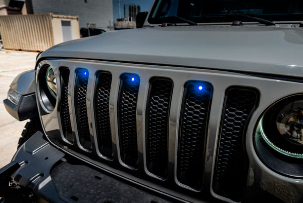 Oracle Pre-Runner Style LED Grille Kit for Jeep Wrangler JL - Blue - Bull Strap