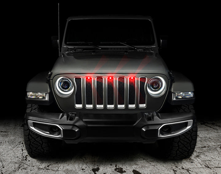 Oracle Pre-Runner Style LED Grille Kit for Jeep Wrangler JL - Red - Bull Strap