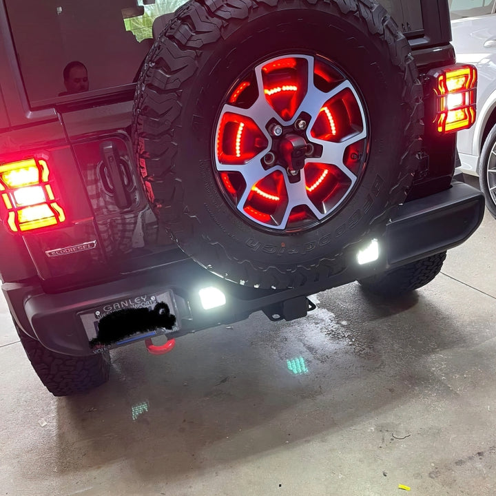 Oracle Rear Bumper LED Reverse Lights for Jeep Wrangler JL - 6000K - Bull Strap